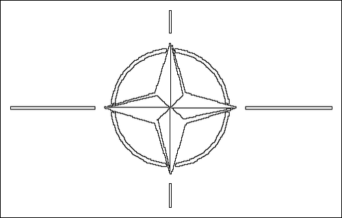 Umriss der Flagge NATO (North Atlantic Treaty Organization) zum Ausmalen