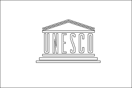 Umriss der Flagge UNESCO zum Ausmalen