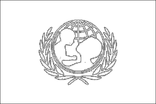 Umriss der Flagge UNICEF zum Ausmalen