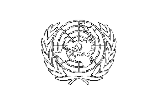 Umriss der Flagge Vereinte Nationen (UN) zum Ausmalen
