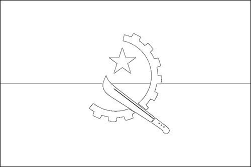 Umriss der Flagge Angola zum Ausmalen