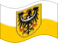Wehende Niederschlesien (Preußische Provinz)-Flagge statisch