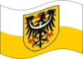 Wehende Niederschlesien (Preußische Provinz)-Flagge statisch