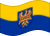 Wehende Oberschlesien (Preußische Provinz)-Flagge statisch