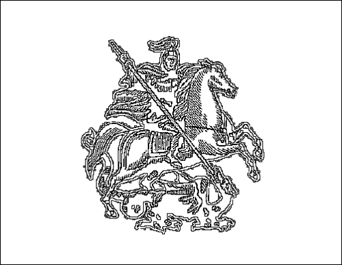 Umriss der Flagge Moskau zum Ausmalen