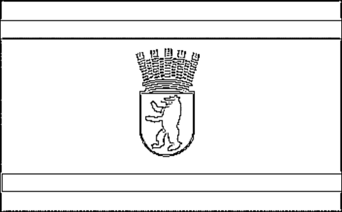 Umriss der Flagge Ost-Berlin (Ostberlin) zum Ausmalen