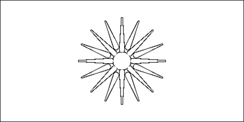 Umriss der Flagge Mazedonien (1992-1995) zum Ausmalen