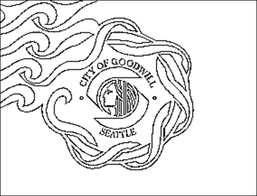 Umriss der Flagge Seattle zum Ausmalen