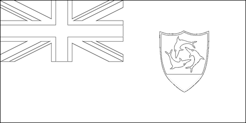 Umriss der Flagge Anguilla zum Ausmalen