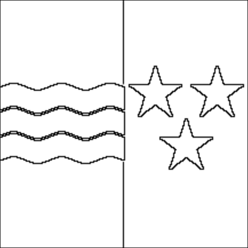 Umriss der Flagge Aargau zum Ausmalen
