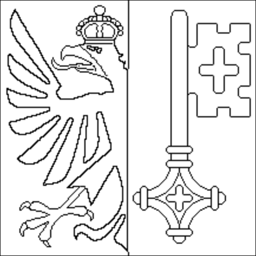 Umriss der Flagge Genf / Genève zum Ausmalen