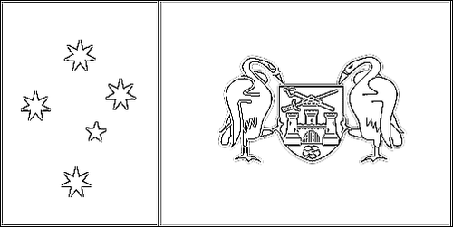 Umriss der Flagge Australisches Hauptstadtterritorium (Australian Capital Territory) zum Ausmalen