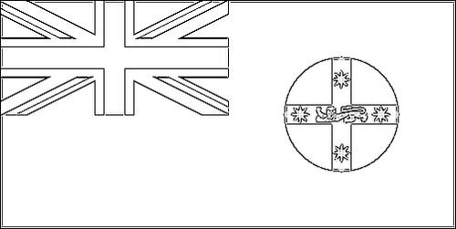Umriss der Flagge Neusüdwales (New South Wales) zum Ausmalen