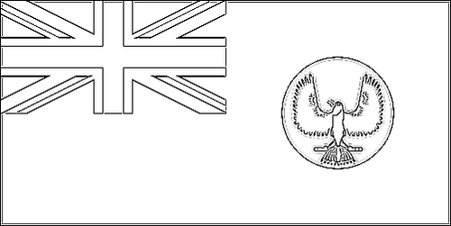 Umriss der Flagge Südaustralien (South Australia) zum Ausmalen