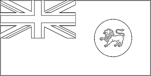 Umriss der Flagge Tasmanien zum Ausmalen