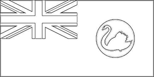 Umriss der Flagge Westaustralien (Western Australia) zum Ausmalen