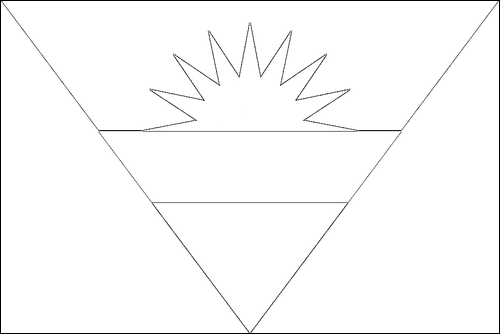 Umriss der Flagge Antigua und Barbuda zum Ausmalen
