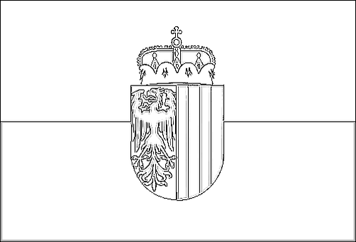 Umriss der Flagge Oberösterreich (Dienstflagge) zum Ausmalen
