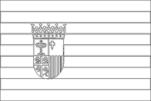 Umriss der Flagge Aragonien zum Ausmalen
