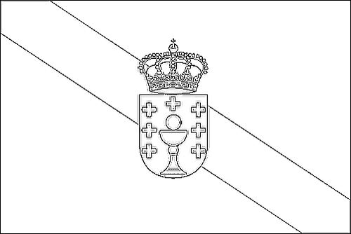 Umriss der Flagge Galicien zum Ausmalen