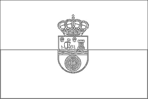 Umriss der Flagge Kantabrien zum Ausmalen