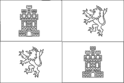 Umriss der Flagge Kastilien-León zum Ausmalen