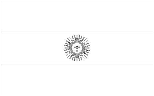 Umriss der Flagge Argentinien zum Ausmalen