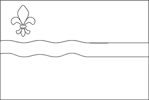Umriss der Flagge Flevoland zum Ausmalen