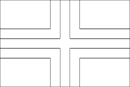 Umriss der Flagge Groningen zum Ausmalen