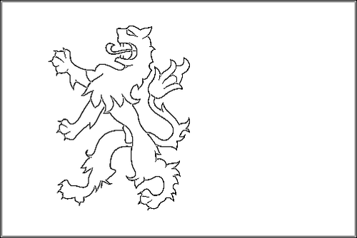 Umriss der Flagge Südholland (Zuid-Holland) zum Ausmalen