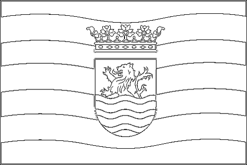 Umriss der Flagge Zeeland (Seeland) zum Ausmalen