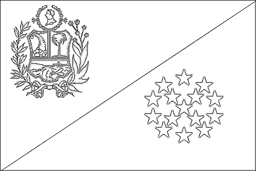 Umriss der Flagge Sucre zum Ausmalen