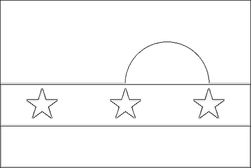 Umriss der Flagge Nueva Esparta zum Ausmalen