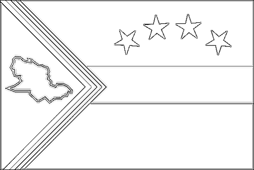 Umriss der Flagge Delta Amacuro zum Ausmalen