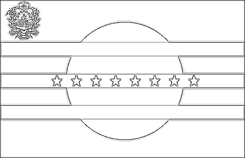 Umriss der Flagge Bolívar zum Ausmalen