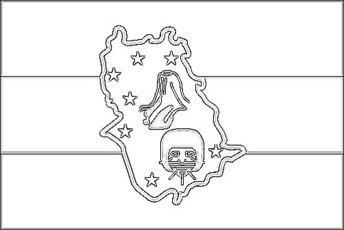 Umriss der Flagge Amazonas zum Ausmalen