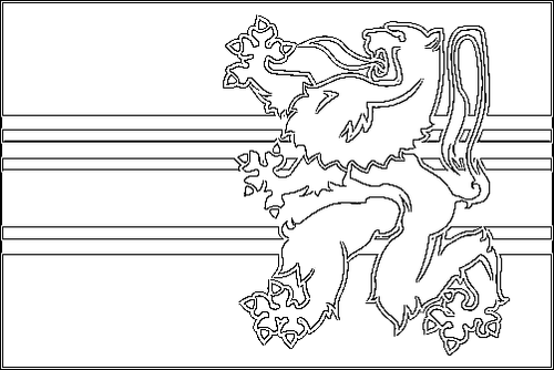 Umriss der Flagge Ostflandern zum Ausmalen