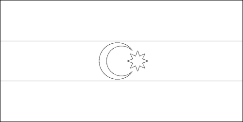 Umriss der Flagge Aserbaidschan zum Ausmalen