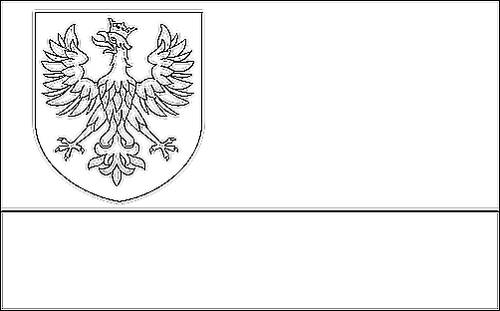 Umriss der Flagge Oppeln (Opolskie) zum Ausmalen