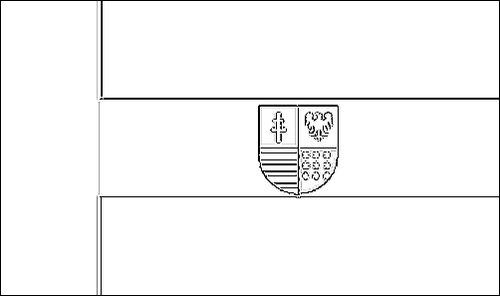 Umriss der Flagge Heiligkreuz (Swietokrzyskie) zum Ausmalen