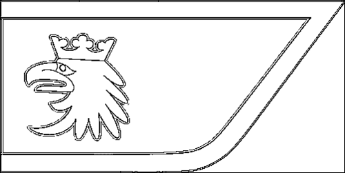 Umriss der Flagge Ermland-Masuren (Warminsko-Mazurskie) zum Ausmalen