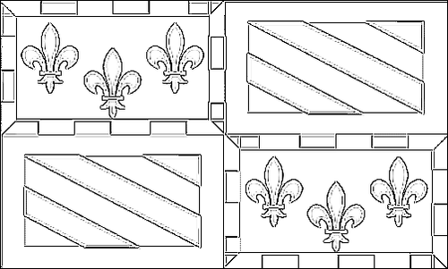 Umriss der Flagge Burgund (Bourgogne) zum Ausmalen