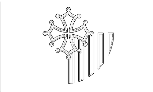 Umriss der Flagge Languedoc-Roussillon zum Ausmalen