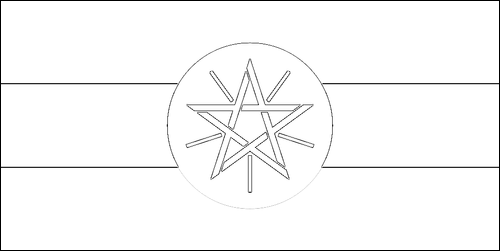 Umriss der Flagge Äthiopien zum Ausmalen