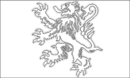 Umriss der Flagge Nord-Pas-de-Calais zum Ausmalen