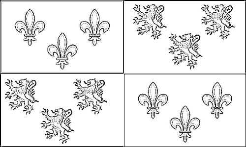 Umriss der Flagge Picardie zum Ausmalen