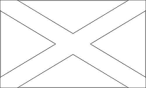 Umriss der Flagge Schottland zum Ausmalen