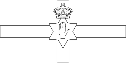 Umriss der Flagge Nordirland zum Ausmalen