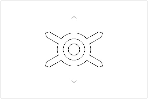 Umriss der Flagge Tokio (Stadt) zum Ausmalen