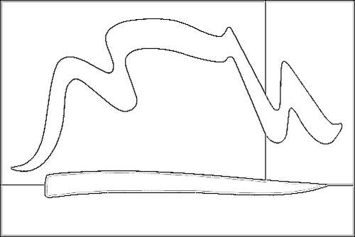 Umriss der Flagge Kapstadt (1997 - 2003) zum Ausmalen